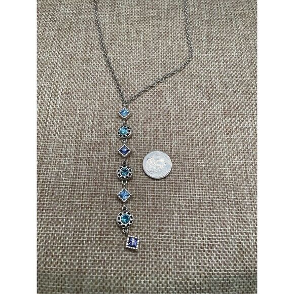 Brighton Necklace Halo Aurora Y Silver and  Tanzanite - Picture 5 of 9